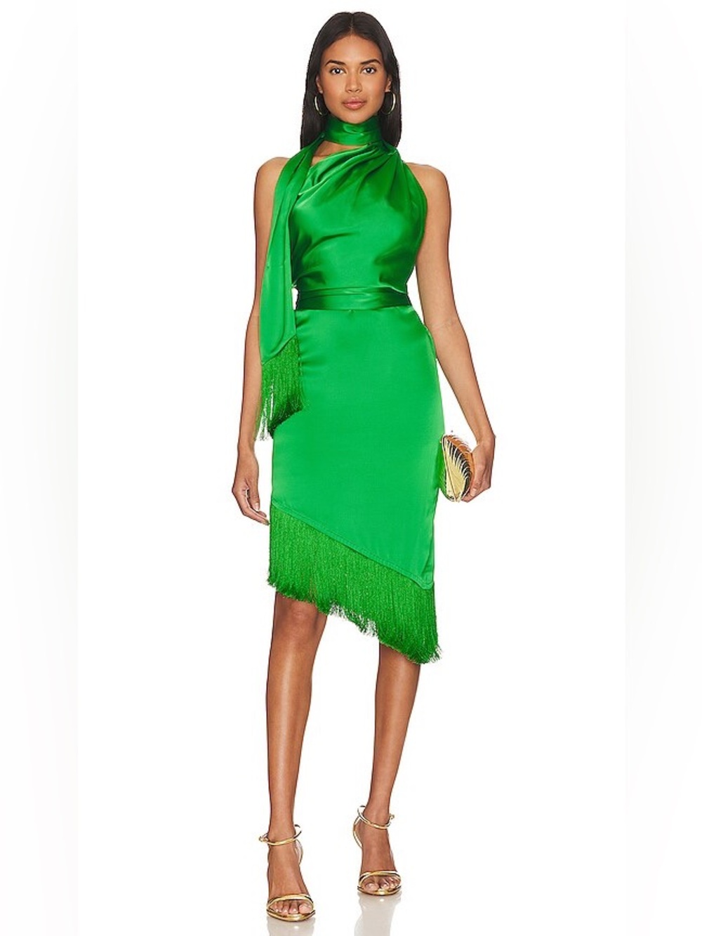L'academie los Angeles Ziggy Mini Dress Satin Fringe